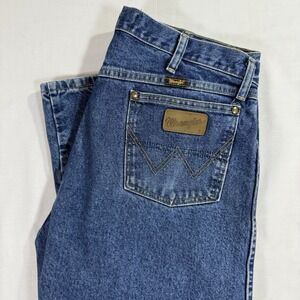Wrangler George Strait Jeans Mens 38x32  (Tag 38x32) Cowboy Cut Rodeo Blue Denim